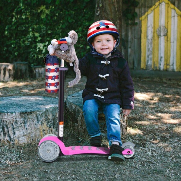 Reguliuojamo aukščio vaikiškas paspirtukas (Rožinė)