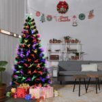 Dirbtinė Kalėdų eglutė su LED apšvietimu ir šviesolaidiniu spalvų keitikliu (Žalia)