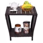 Sodo bistro stalas su lentyna 50x50x48 cm (Ruda)