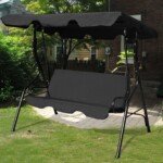 Sodo supynės trims vietoms (Juoda)