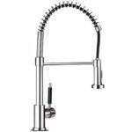 Virtuvinis maišytuvas su ištraukiama purškimo galvute ir viena svirtimi (Sidabrinė)