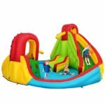 Pripučiama pilis su vandens čiuožykla ir laipiojimo sienele (Spalvota)