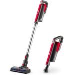 Galingas belaidis dulkių siurblys su 12 kPa siurbimo galia ir LED lemputėmis (Raudona)