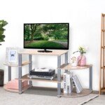 TV staliukas su šešiomis kojelėmis 128 5 x 39 5 x 57 cm (Natūrali)