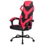 Ergonomiška žaidimų ir biuro kėdė su reguliuojamu atlošu (Raudona)