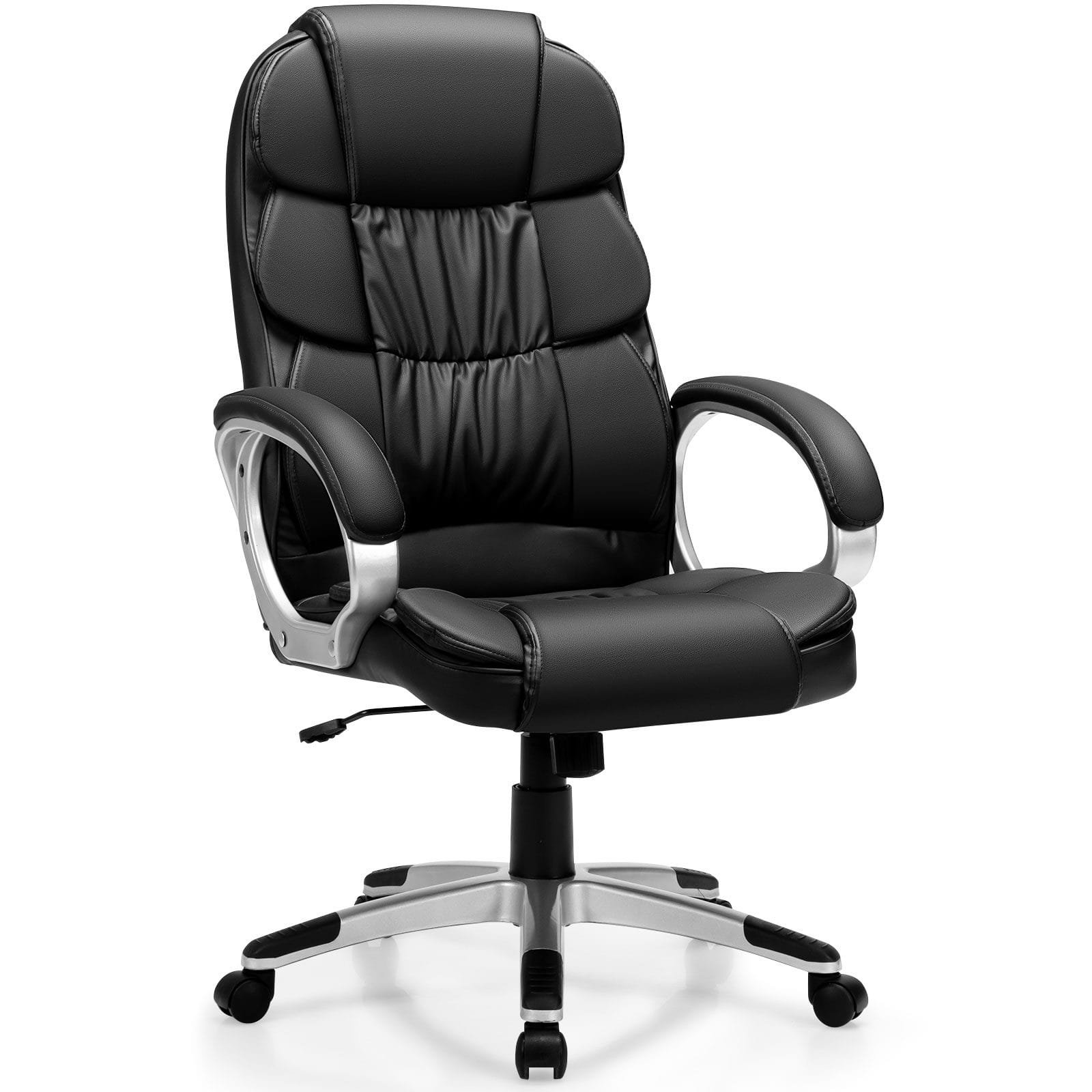 2_148_7 Ergonomiška biuro kėdė su reguliuojamu aukščiu (Juoda)