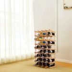 Pastatoma medinė 40 butelių vyno lentyna (Natūrali)