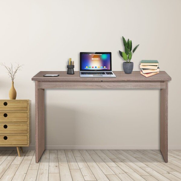 Biuro stalas su didele stalviršiu ir tvirta konstrukcija 120x49x77 cm (Ruda)