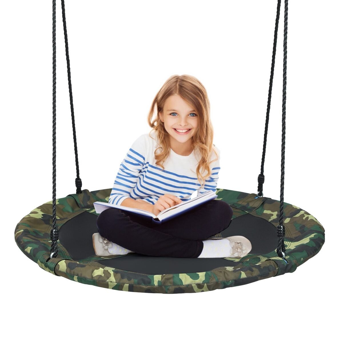 Vaikiška sūpynė su reguliuojamu aukščiu 100–160 cm (Žalia)