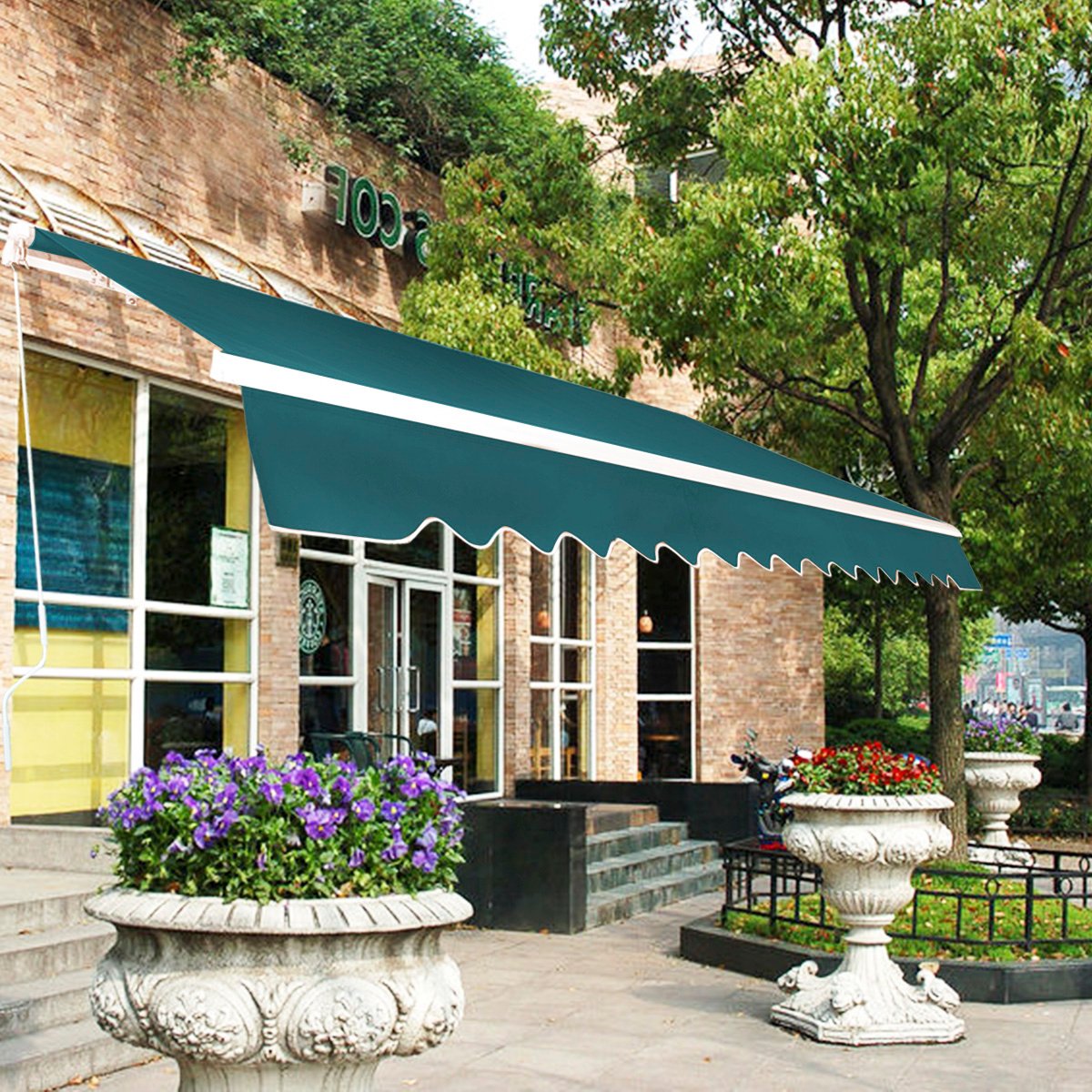 2_157_1 Terasos markizė su rankiniu ištraukimu 2 5 m x 2 m (Žalia)