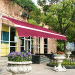 Įtraukiama markizė su rankiniu valdymu 2 5 m x 2 m (Vynas raudona)