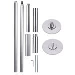 Profesionali šokio ir sporto stulpas 45 mm skersmens reguliuojamo aukščio (Sidabrinė)