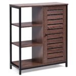 Praktiška 70x30x81 cm saugojimo spintelė su lentynomis (Ruda)