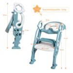 Vaikų tualeto treniruoklis su kopėtėlėmis ir rankenomis (Žalia)