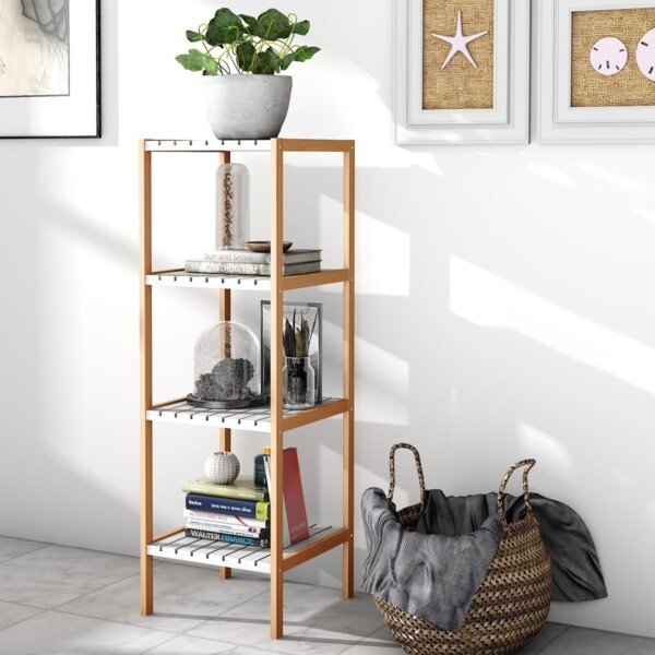 Daugiatikslis 4 arba 5 lentynų stovimas lentynų komplektas (Natūrali)