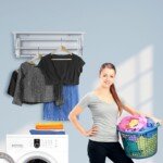 Daugiafunkcis rankšluosčių džiovintuvas su lentyna (Balta)