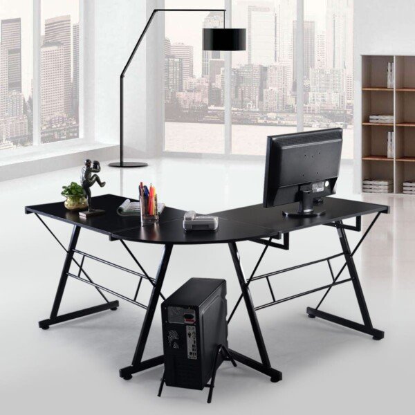 Kampinis rašomasis stalas (Juoda)