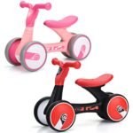 Keturių ratų balansinis paspirtukas mažiems vaikams (Rožinė)