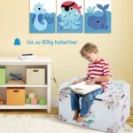 Talpi vaikiškų žaislų laikymo dėžė su dangčiu (Balta)