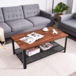 Stalelis metalinėmis kojelėmis 106 x 60 x 45 cm (Ruda)