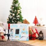 Dvipusė dailės lenta vaikams su kreidelėmis ir baltąja lenta (Mėlyna)