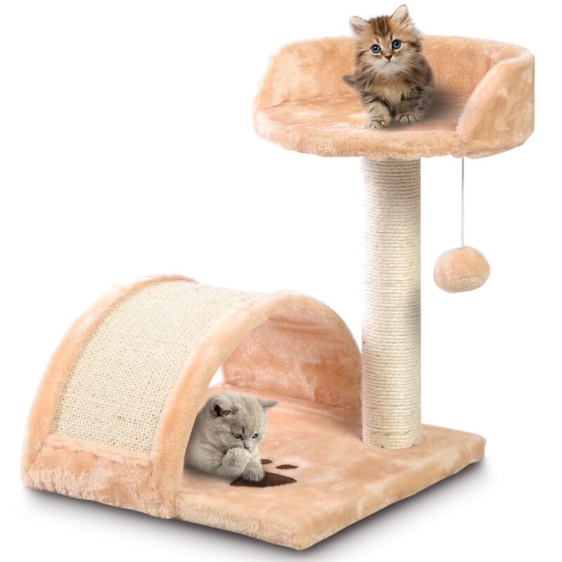 Kompaktiška kačių draskyklė su sizalio stulpu (Pilka)