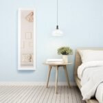 Daugiafunkcė papuošalų laikymo spintelė su viso kūno veidrodžiu (Balta)