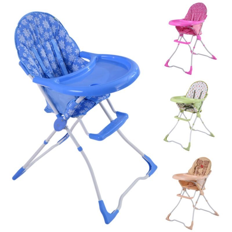 Sulankstoma kūdikio maitinimo kėdutė su saugos diržais (Rožinė)