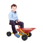 Vaikų sėdimasis ekskavatorius smėlio dėžei (Raudona)