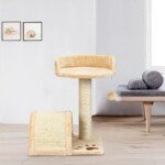 Namelių ir draskyklių rinkinys katėms su stulpeliais (Smėlio)