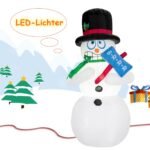 180 cm Kalėdinis prižiūrimas sniego senis su LED apšvietimu (Balta)
