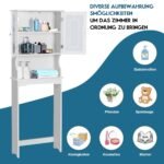 Vonios spintelė virš unitazo su trimis lentynomis (Balta)