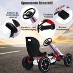 Vaikiškas kartingas su pedalais ir reguliuojama sėdyne (Balta)