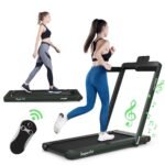 Elektrinis sulankstomas bėgimo takelis su LED ekranu ir „Bluetooth“ (Žalia)