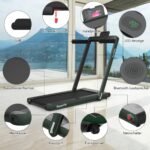 Elektrinis sulankstomas bėgimo takelis su LED ekranu ir „Bluetooth“ (Žalia)