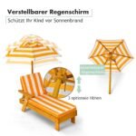 Vaikiška medinė gultavietė su skėčiu (Geltona)