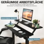 Reguliuojamo aukščio rašomasis stalas su ratukais (Juoda)