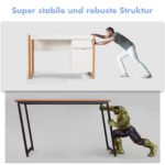 Modernus rašomasis stalas su laikymo skyriumi (Balta)