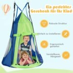 Lizdinė sūpynė su palapine 100 cm vaikams (Žalia)