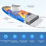 Irklentė (SUP) 320 cm ilgio su neslystančiu paviršiumi (Spalvota)