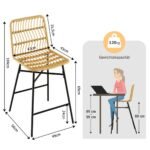 Aukštos rotango baro kėdės (Geltona)