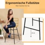 Aukštos rotango baro kėdės (Geltona)