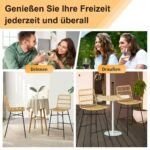 Aukštos rotango baro kėdės (Geltona)