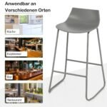 Baro kėdžių komplektas 69 cm sėdimojo paviršiaus aukštis su atrama kojoms (Pilka)