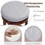 Aukštų baro kėdžių komplektas (2 vnt.) 66 cm su 360° besisukančiu sėdimuoju paviršiumi (Pilka)