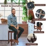 Aukštų baro kėdžių komplektas (2 vnt.) 66 cm su 360° besisukančiu sėdimuoju paviršiumi (Pilka)