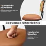 Modernūs baro kėdžių komplektai su dirbtinės odos sėdynėmis (Ruda)