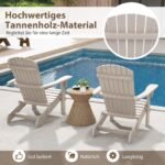 Sulankstomas medinių Adirondack kėdžių komplektas (2 vnt.) 180 kg talpos (Pilka)