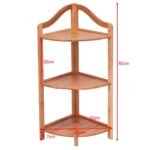 Bambukinis kampinis stovas su trimis lentynomis (Natūrali)