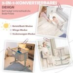 Nešiojama kūdikio lovytė 3-in-1 su penkių aukščio reguliavimo pakopomis (Smėlio)